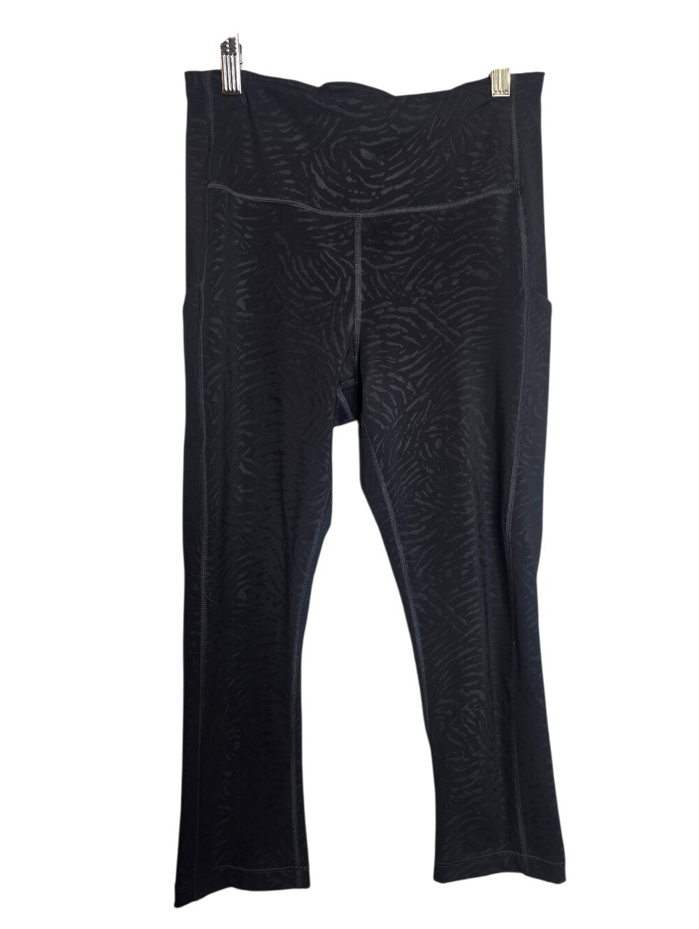 Athleta Ultimate Stash Pocket Printed Capri, Black Size Small
